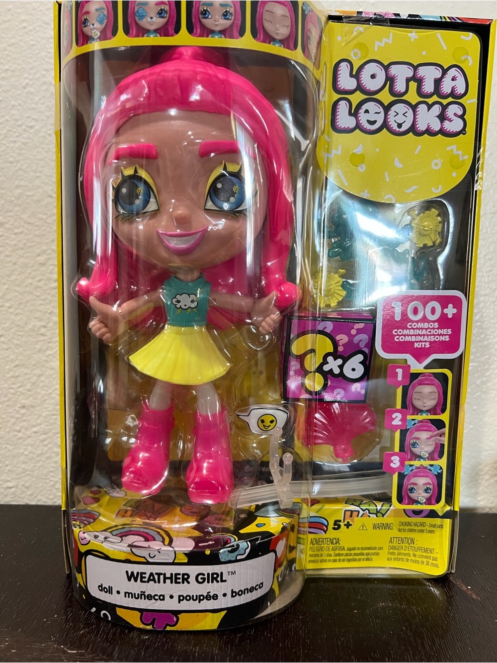 Mattel Lotta Looks Weather Girl Doll - Pink Hair & Yellow Outfit
